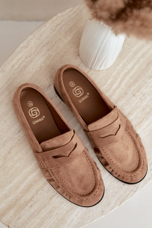 women's loafers with ruffles in sand color Cayen
