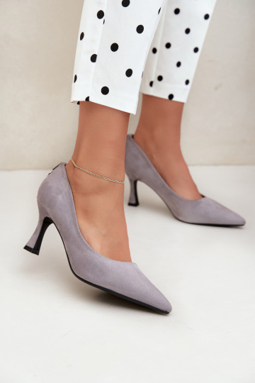 shoes with heels Klepsydra Vinceza 62330 in gray color 2