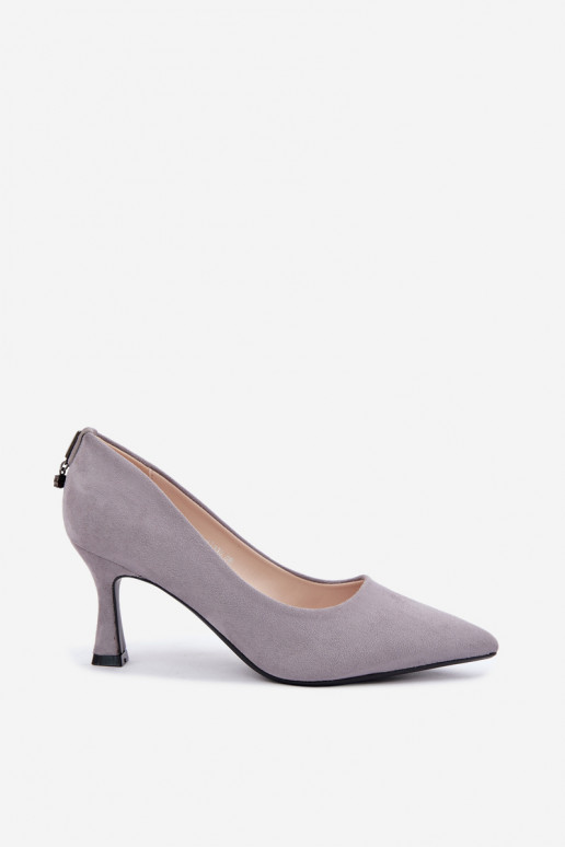 shoes with heels Klepsydra Vinceza 62330 in gray color