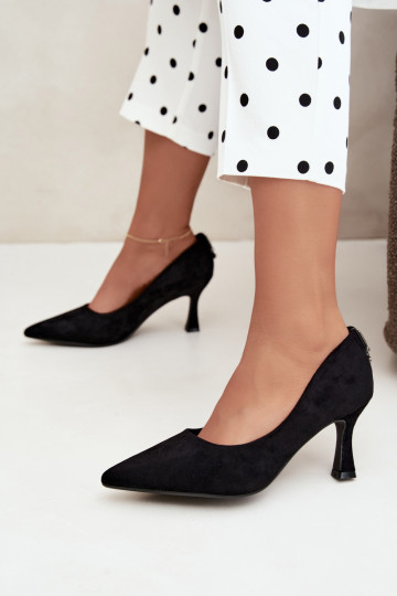 shoes with heels Klepsydra Vinceza 62330 in black color
