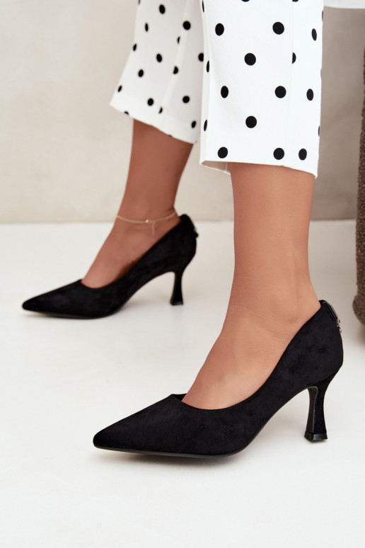 buty na obcasie Klepsydra Vinceza 62330 w kolorze czarnym