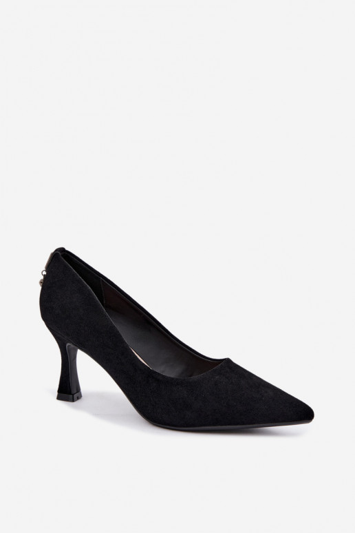 shoes with heels Klepsydra Vinceza 62330 in black color