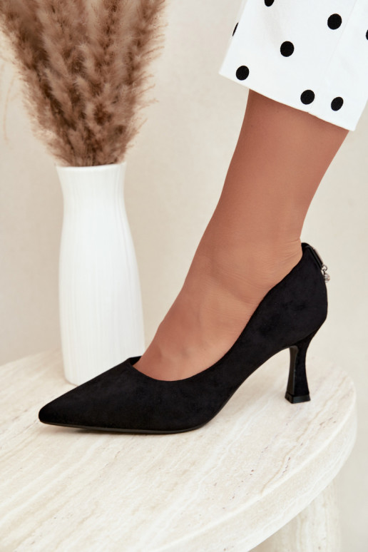 shoes with heels Klepsydra Vinceza 62330 in black color