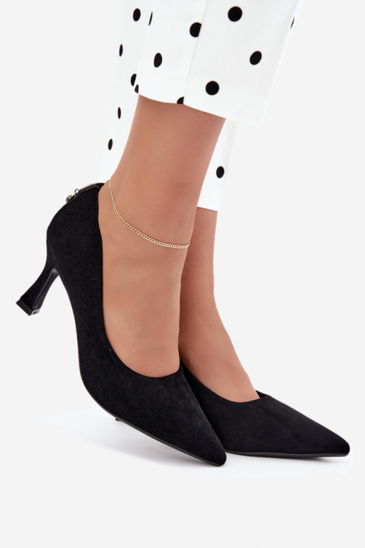 shoes with heels Klepsydra Vinceza 62330 in black color