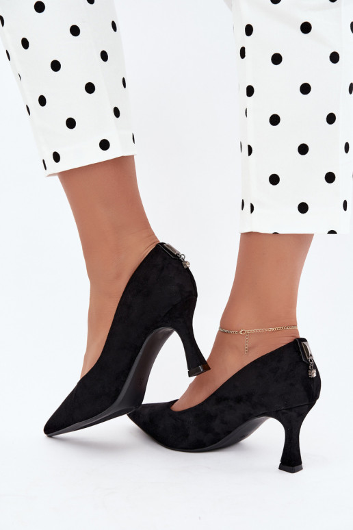 shoes with heels Klepsydra Vinceza 62330 in black color