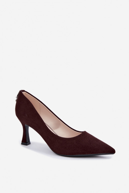 shoes with heels Klepsydra Vinceza 62330 in brown color