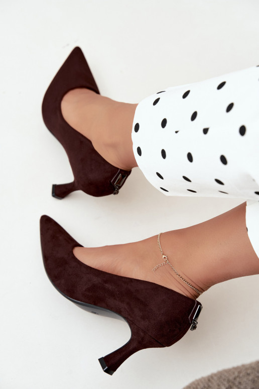 shoes with heels Klepsydra Vinceza 62330 in brown color