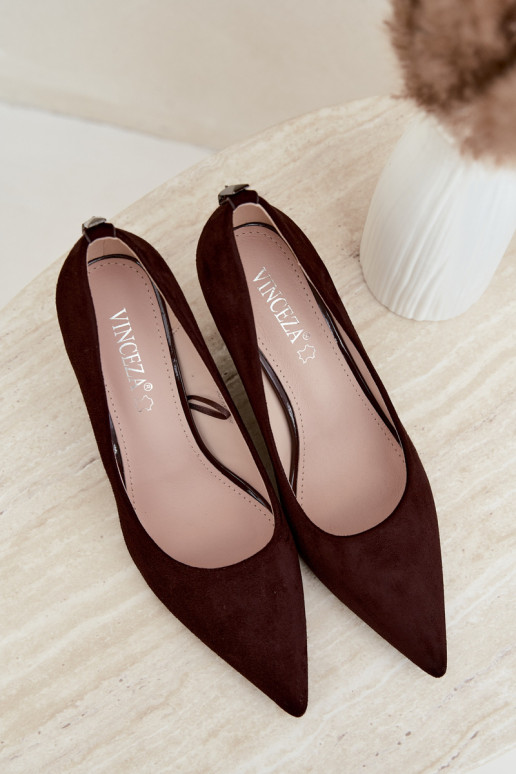 shoes with heels Klepsydra Vinceza 62330 in brown color