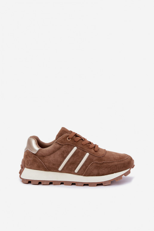 sneakers z sztucznej zamszowej D&A LR62-7101 w kolorze brązowym