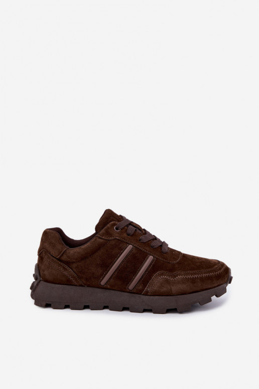sneakers z sztucznej zamszowej D&A LR62-7101 w kolorze brązowym