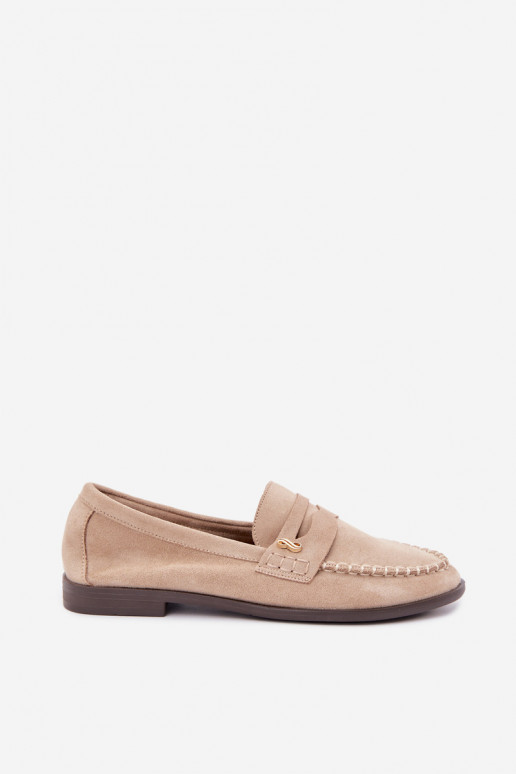 women's loafers with decorative details in sand color Treya