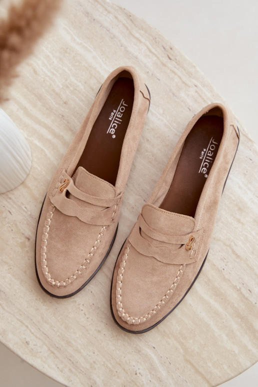 women's loafers with decorative details in sand color Treya