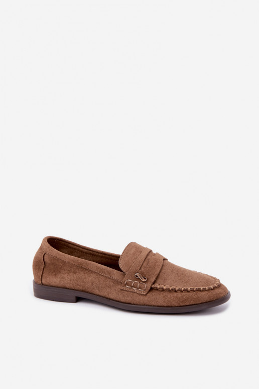 women's loafers with decorative details in brown color Treya