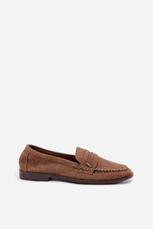 women's loafers with decorative details in brown color Treya
