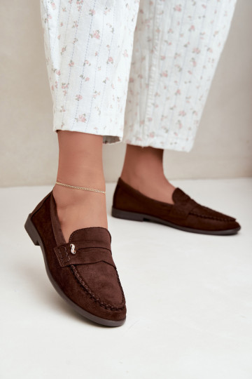 women's loafers with decorative details in brown color Treya 2