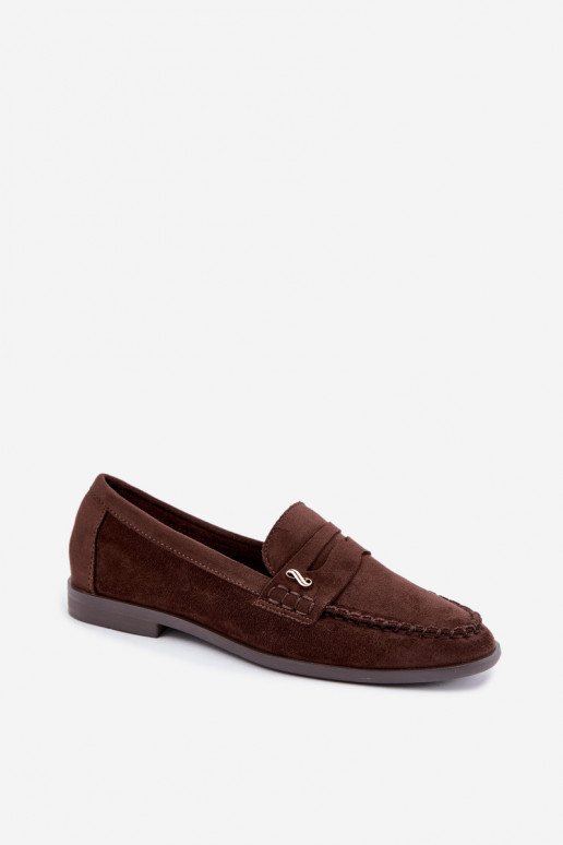 women's loafers with decorative details in brown color Treya