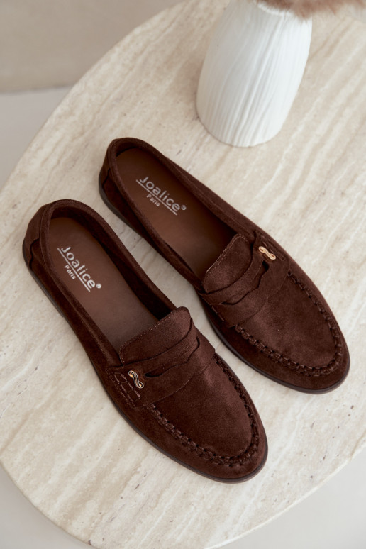 women's loafers with decorative details in brown color Treya