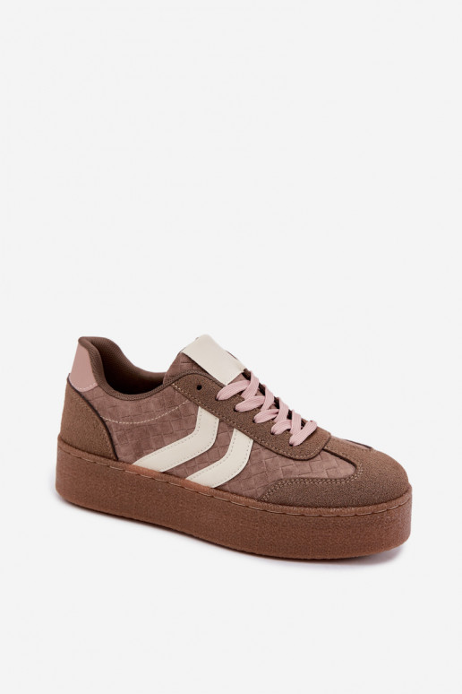 Khaki sneakers with platform and straps Kaya