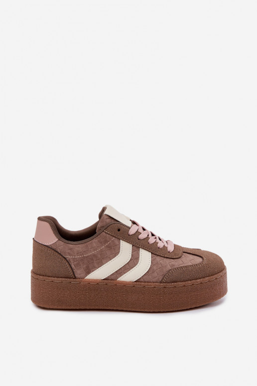 Khaki sneakers with platform and straps Kaya