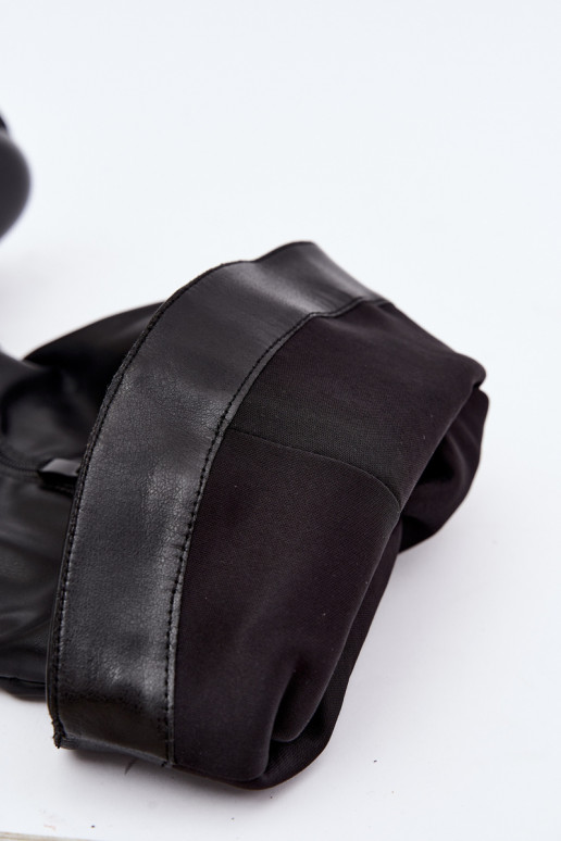 women's knee-high boots with wide heels and bows in black color Amely
