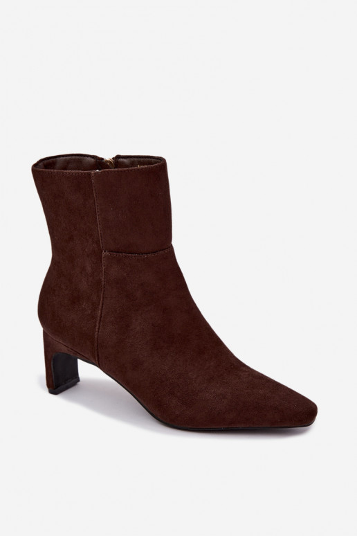 women's ankle boots with heels in brown color Rileya