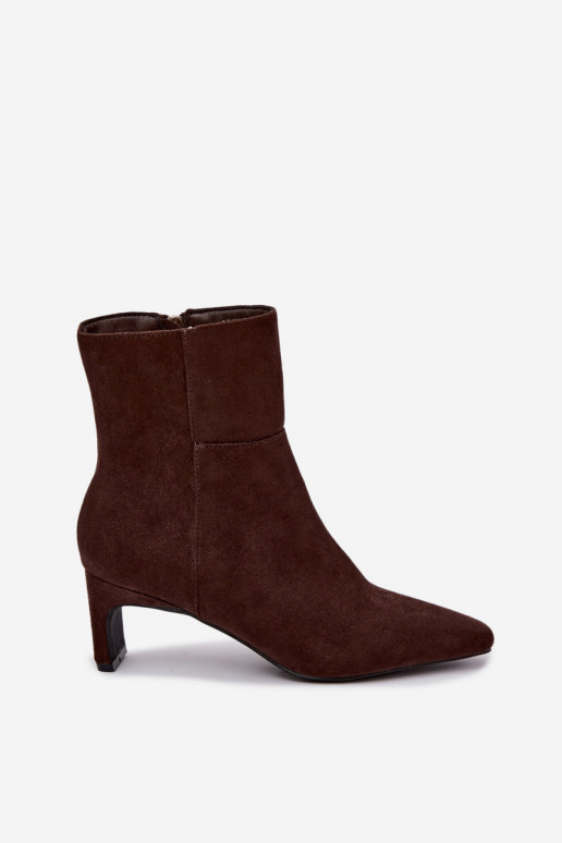 women's ankle boots with heels in brown color Rileya