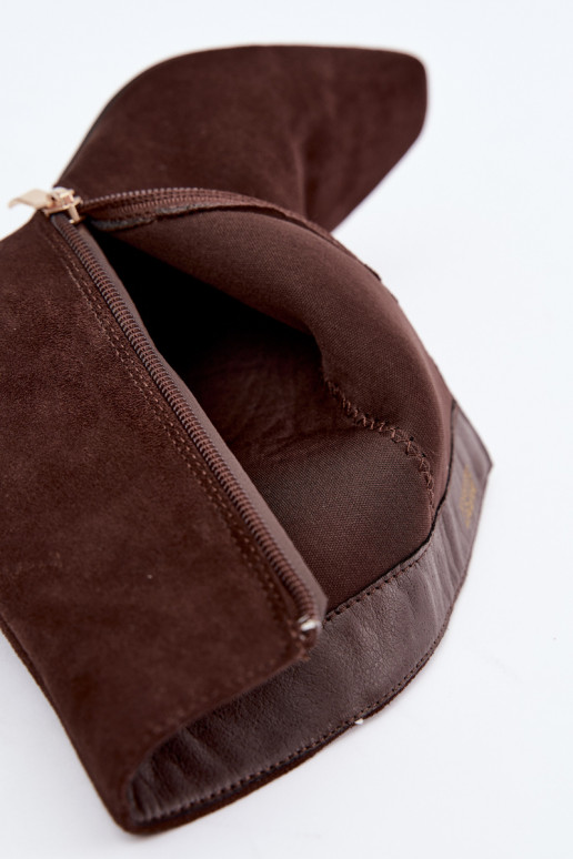 women's ankle boots with heels in brown color Rileya