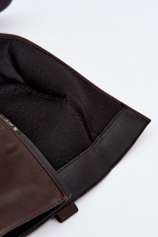 Women's knee-high boots with decorative details in chocolate color Rileta