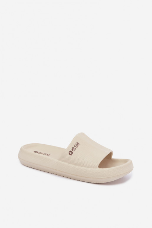 Women's lightweight slippers Big Star UU274087 in sand color
