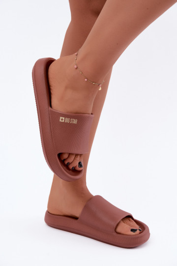 Women's Foam Slides Big Star UU274088 Brown