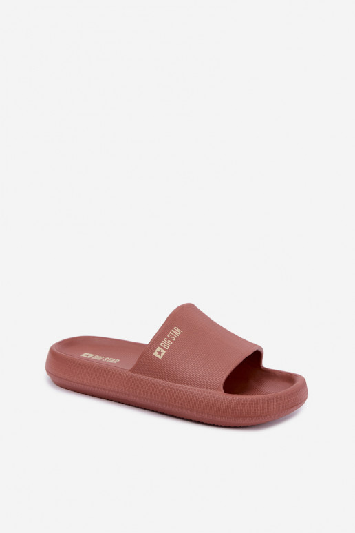 Women's lightweight slippers Big Star UU274088 in brown color