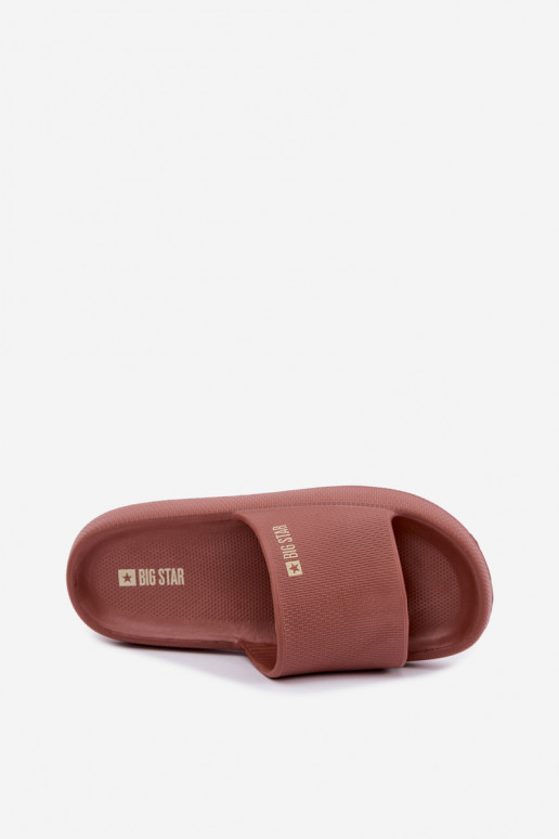 Women's lightweight slippers Big Star UU274088 in brown color