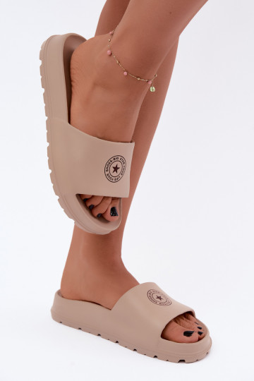 Women's Foam Slides Big Star UU274074 Beige 2