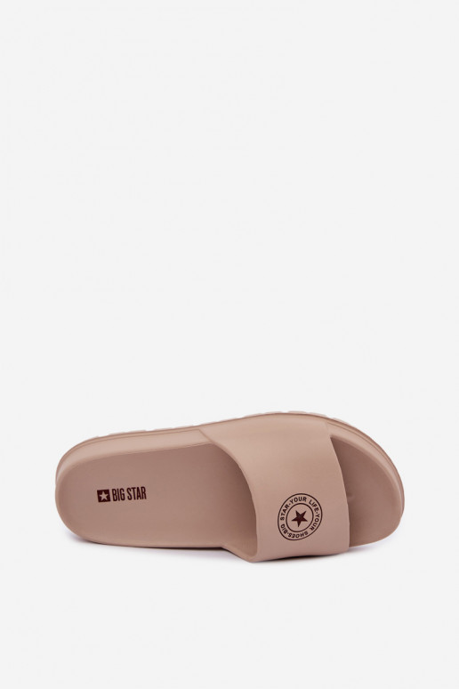 Women's lightweight slippers Big Star UU274074 in sand color