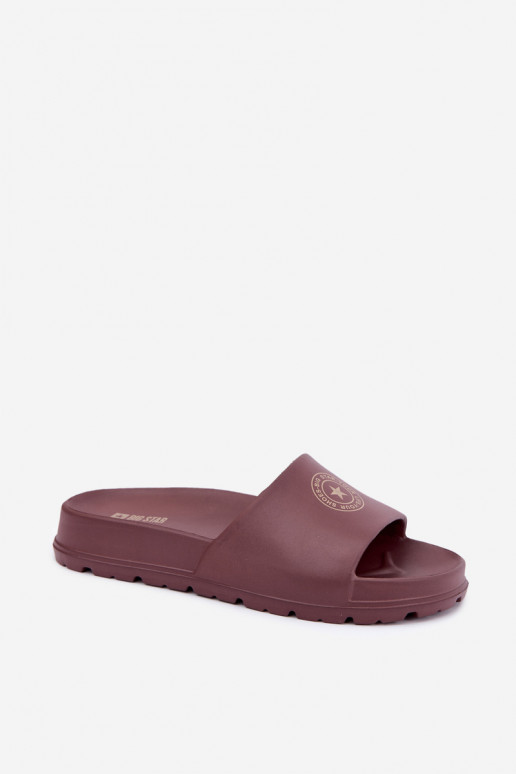 Women's lightweight slippers Big Star UU274075 in brown color