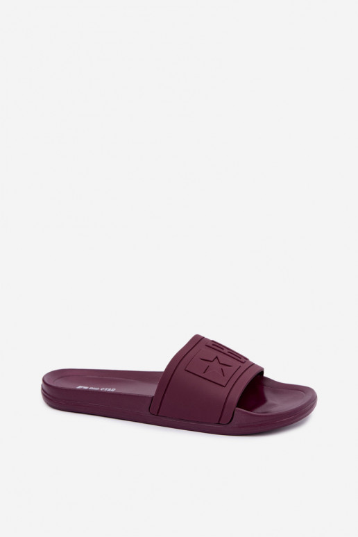 Women's slippers Big Star UU274070 in burgundy color