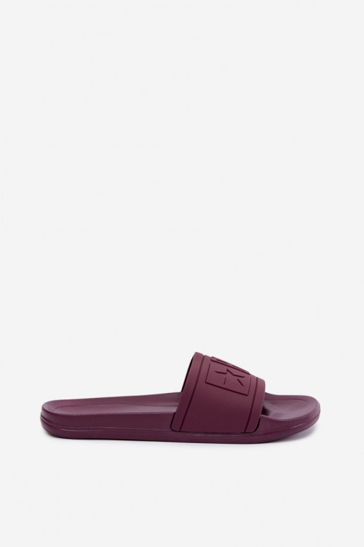 Women's slippers Big Star UU274070 in burgundy color