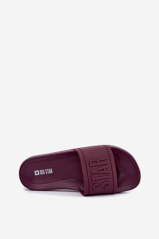 Damskie klapki Big Star UU274070 w kolorze bordowym
