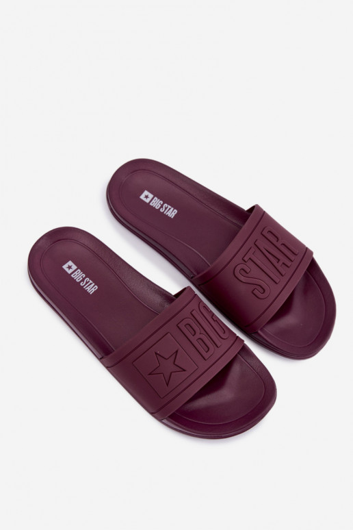 Women's slippers Big Star UU274070 in burgundy color