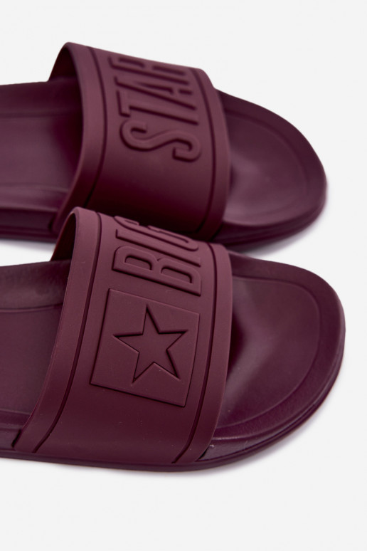 Women's slippers Big Star UU274070 in burgundy color