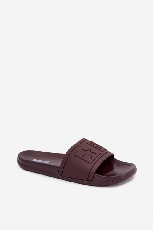 Women's slippers Big Star UU274072 in chocolate color