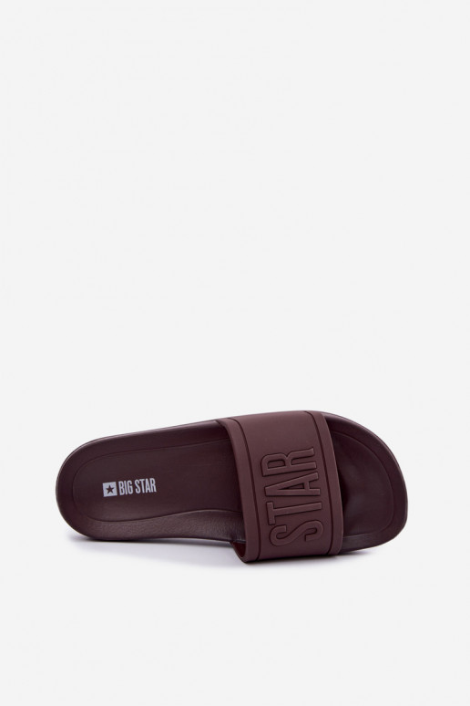Women's slippers Big Star UU274072 in chocolate color