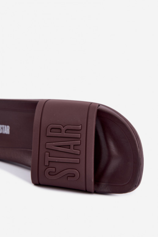 Women's slippers Big Star UU274072 in chocolate color