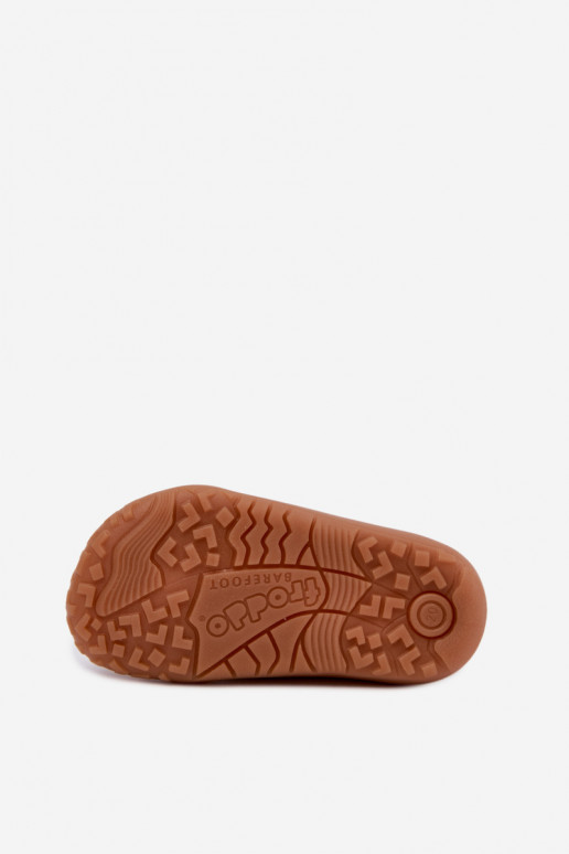 Dziecięce klapki Barefoot z dinozaurami Froddo Canvas G1700440-31 Szare