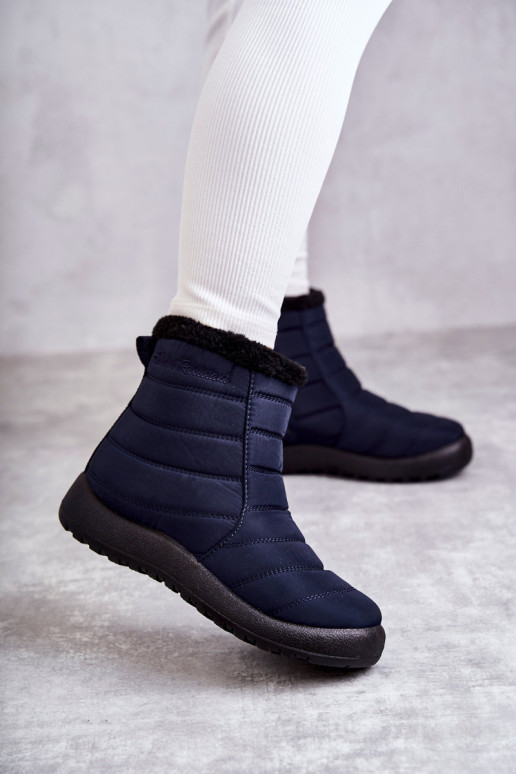 Warm women's snow boots in dark blue Mezyss