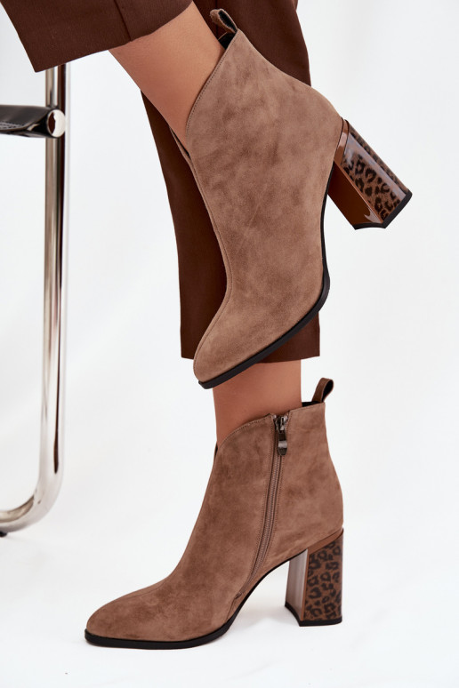 Faux suede ankle boots with insulation in sand Zivella