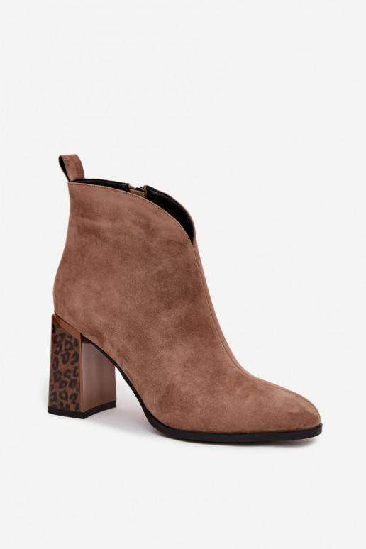 Faux suede ankle boots with insulation in sand Zivella