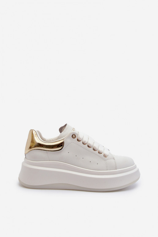 Skórzane damskie sneakersy GOE NN2N4031 białe