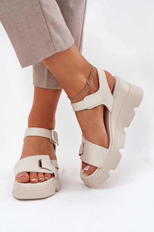 Women's platform sandals Artiker 54C1624 beige