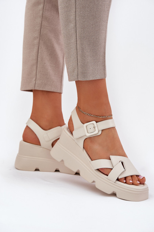 Women's platform sandals Artiker 54C1624 beige